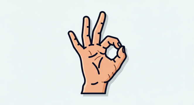 Hand gesture showing OK sign, symbol of approval and agreement.