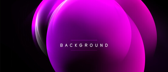 Abstract pink, purple layers create dynamic background. Text BACKGROUND centered within glowing shape. Minimalist design, dark space surrounds vibrant form. © antishock