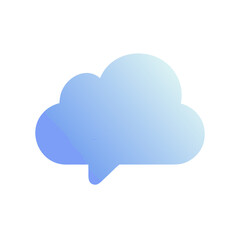 Fototapeta premium Cloud shape with speech bubble icon for cloud communication and storage services