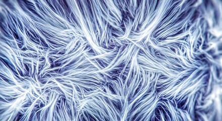 Obraz premium Abstract Macro Texture of Glowing Blue and White Organic Fiber Strands and Energy Flow