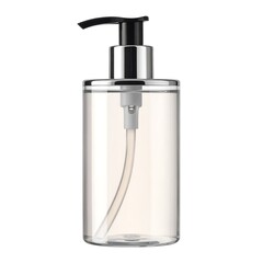Obraz premium A clear plastic bottle with a black pump dispenser