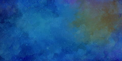Fototapeta premium Blue abstract background with watercolor texture and splatters for creative design projects and artistic use
