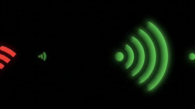 Broken wireless signal indicator with no connection symbol
