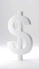 Obraz premium A large white dollar sign on a plain white background
