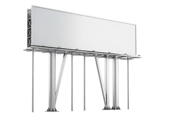 Obraz premium Blank billboard advertising space with four supporting poles isolated on transparent background