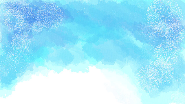 青空に開く花火