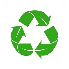 Fototapeta premium 3D green recycling symbol loop with white arrows for sustainability concept