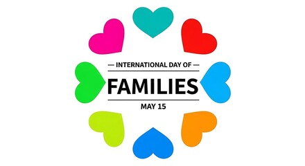 Obraz premium International day of families logo with colorful hearts