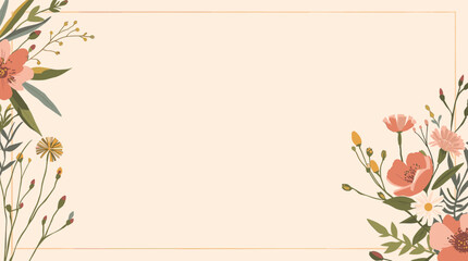 Fototapeta premium A serene and modern illustration of branches with buds, perfect for design and decor applications.