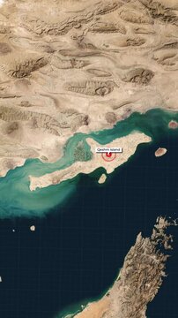 Qeshm Island Map Loop Animation In Vertical