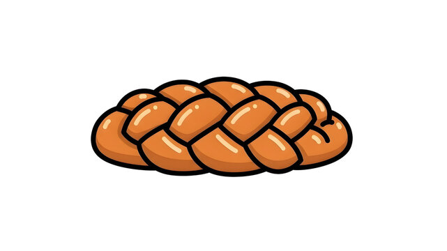 Vector illustration of a braided bread loaf on white background