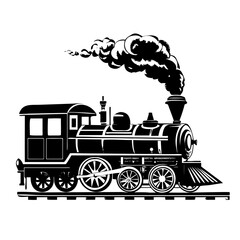 Vintage steam locomotive train silhouette © art_svg