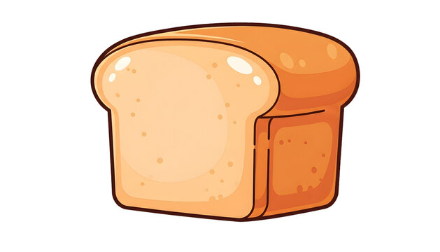 Cartoon style illustration of a loaf of bread on white background