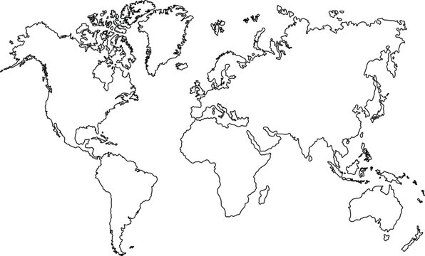 outline world map hgih quality vector 