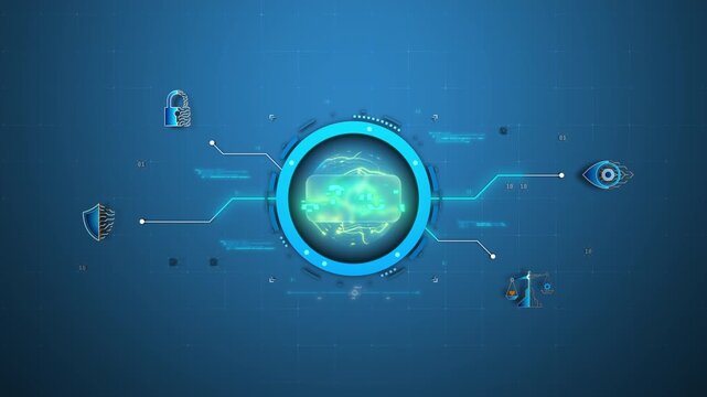 AGI Core System Managing Secure AI Network Governance Motion Design Seamless Loop