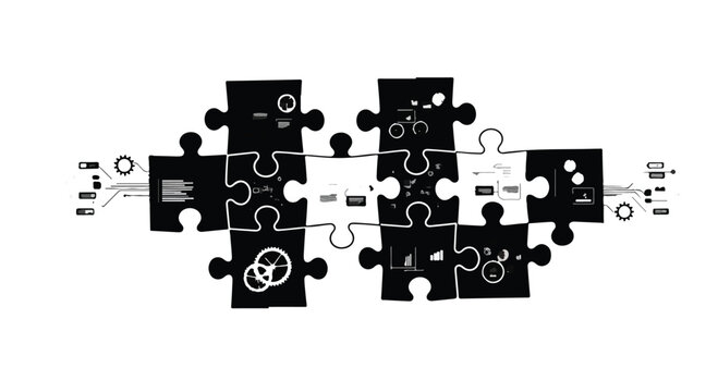 puzzle pieces coming together teamwork concept