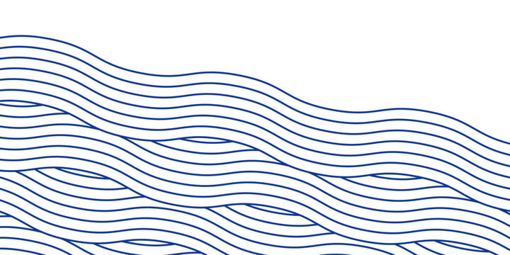 Blue water wave line pattern background. Vector illustration. Japanese style concept.