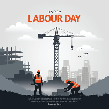 happy Labour day or international workers day vector illustration. labor day and may day celebration design.