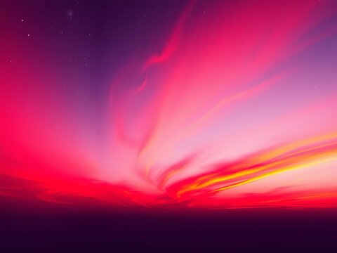 Crimson sky bleeds into horizon, a celestial watercolour wash, studio-lit,  atmospheric,  celestial