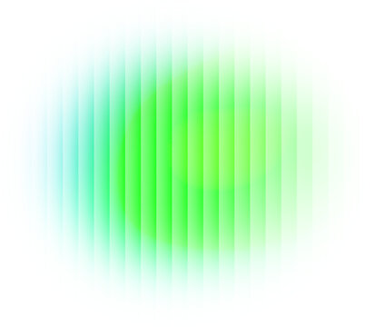 Lime green ribbed glass circle element with fresh neon gradient light