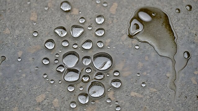 obliterate. Raindrops washing over a stone slab with fading marks, symbolizing natural cleansing and renewal. ESG reports.
