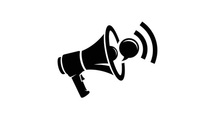 A loudspeaker emits sound waves in a simple graphic illustration. © Nasima