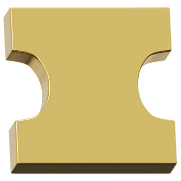 3D Gold Symmetrical Inset Block Abstract Shape