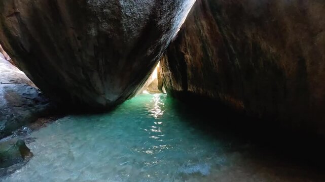 Lights dancing in ancient sea caves