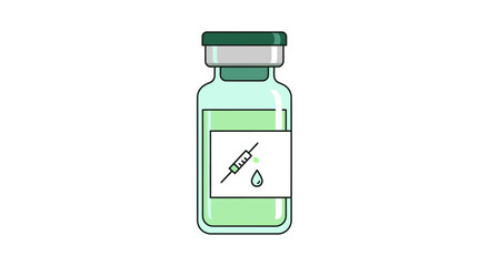 Fototapeta premium Vaccine bottle with syringe label.