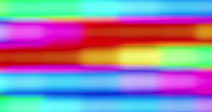 Rainbow Gradient Stripes. An abstract video featuring horizontal multicolored stripes that smoothly blend into each other in gradients.