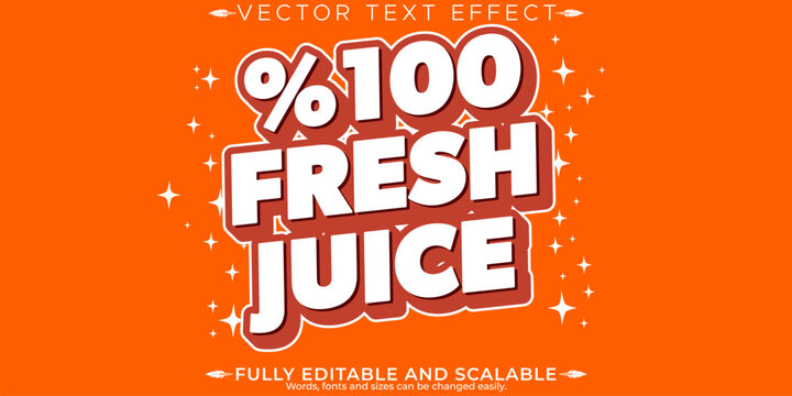 Organic fresh text effect, editable natural and fruit text style