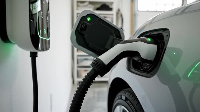 EV vehicle wall charger at home.