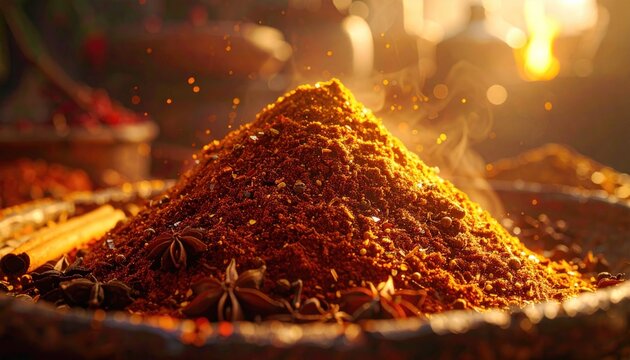 Warm Evening Light on Aromatic Spice Blend
