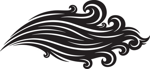 Fototapeta premium Elegant black and white swirling abstract wave design element