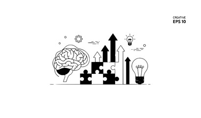 Obraz premium Creative Problem Solving Innovation Strategy Business Vector