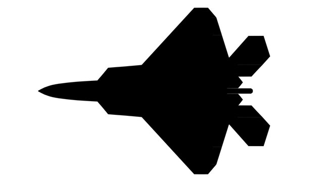 f 22 jet fighter silhouette isolated on transparent background 3d rendering illustration