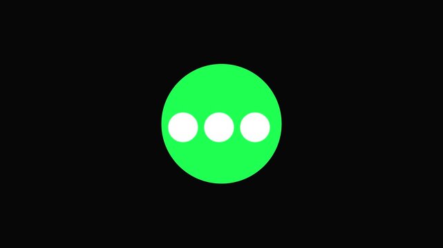 Simple style thought or speech bubble animation. Typing or thinking dots, circles loading animation