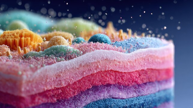 Stratified microbiome layers concept with gut depth and structural balance