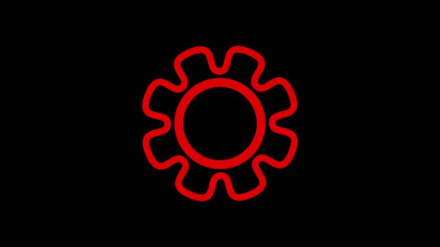 Animated setting gear line ui icon. Developer mode. Setup. Seamless loop HD video  background