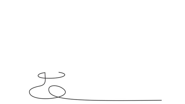 Animated self drawing of continuous line draw of Interior element of furniture. chair. Full length one line animation. 4K	
