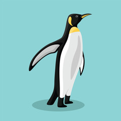 Obraz premium Penguin King Emperor Sea Bird Cute Simple Flat Isolated Vector