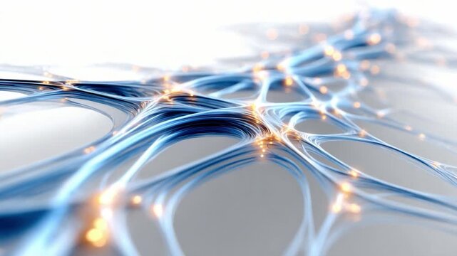 Data Network: A vibrant network of interconnected data streams, pulsing with dynamic energy, weaving a tapestry of digital connectivity and technological advancement. 