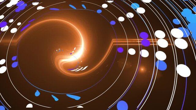 Abstract loop able video of flare with custom balls shape twirl. Modern animation