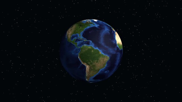 Earth Zoom Animation to Bulawayo Zimbabwe with Geographic Coordinates
