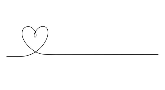 A single continuous black line forming a heart shape, a minimalist love symbol