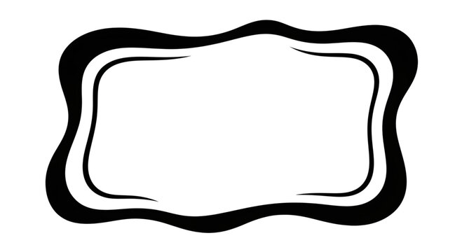 Modern thick wavy rectangular frame silhouette for creative border design