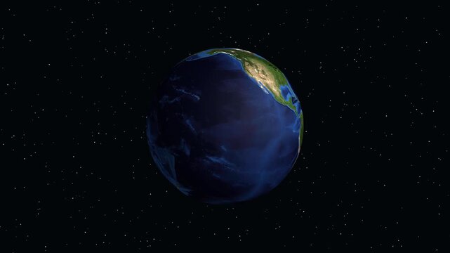 Digital Animation Zooming into Coro Venezuela on a Rotating Earth Globe