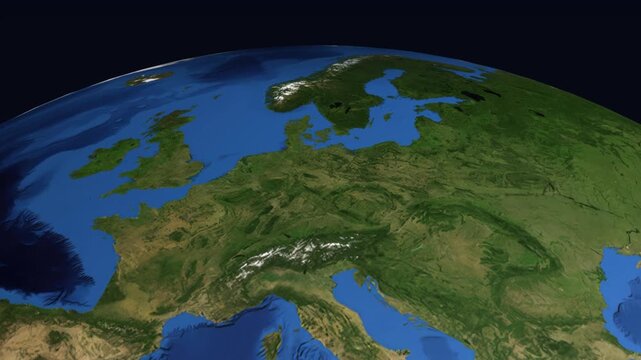 Animated Flight Path from Amsterdam Netherlands to Toronto Canada Over Earth