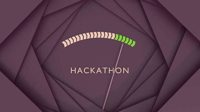 Hackathon meter showing high levels. Business and technology concept. Coding projects under time pressure. Brainstorming, programming, development, teamwork and speed in coding.