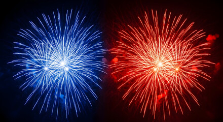 Fototapeta premium Memorial day fireworks display honoring fallen heroes with patriotic colors and celebratory lights on memorial day weekend
